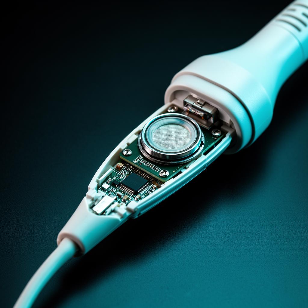 Transdutor de ultrassom com componentes internos